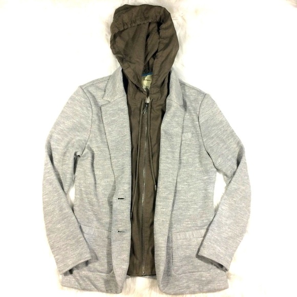 Anthropologie Sweaters - Anthro Elevensies Zip Front Layered Sweater Blazer